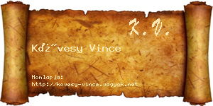 Kövesy Vince névjegykártya