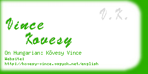 vince kovesy business card